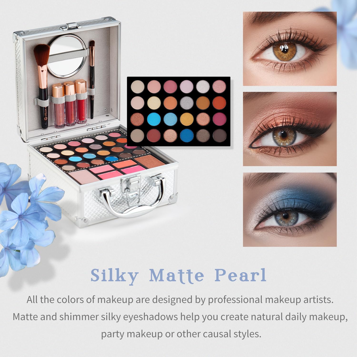 Color Nymph lip glosses provide subtle shine and easy color pairing.