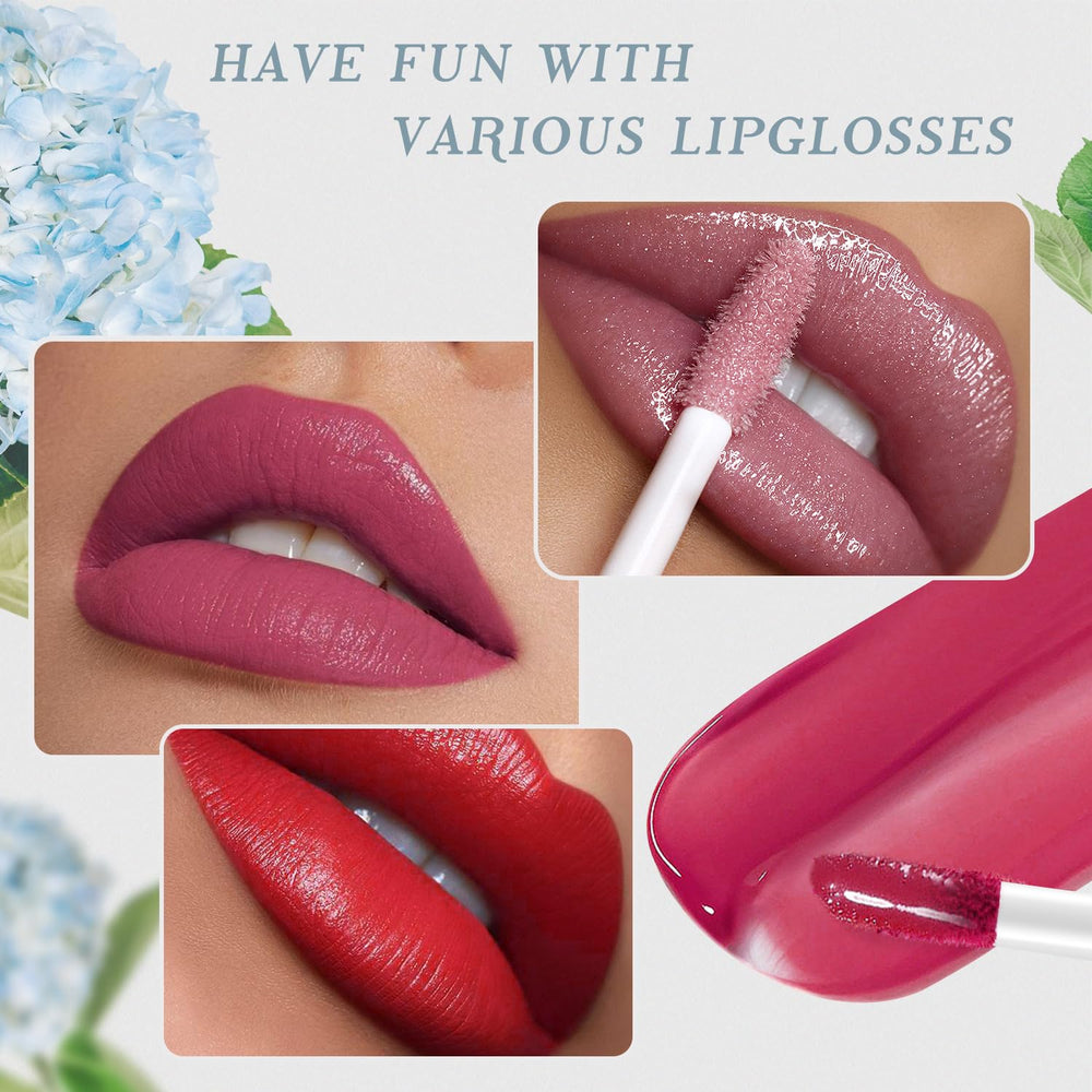 Color Nymph lipglosses in a compact set for shiny, easy layering