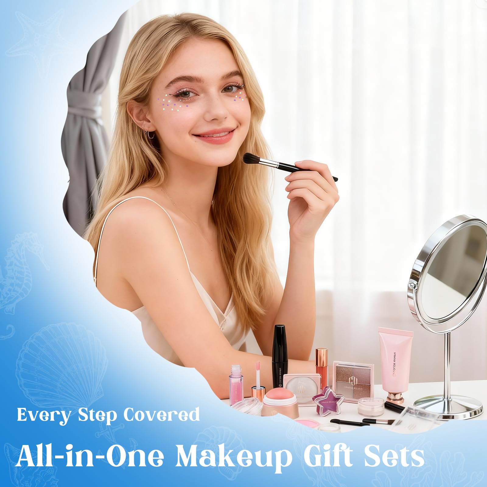 Color Nymph essential makeup set with blush eyeshadow highlighter
