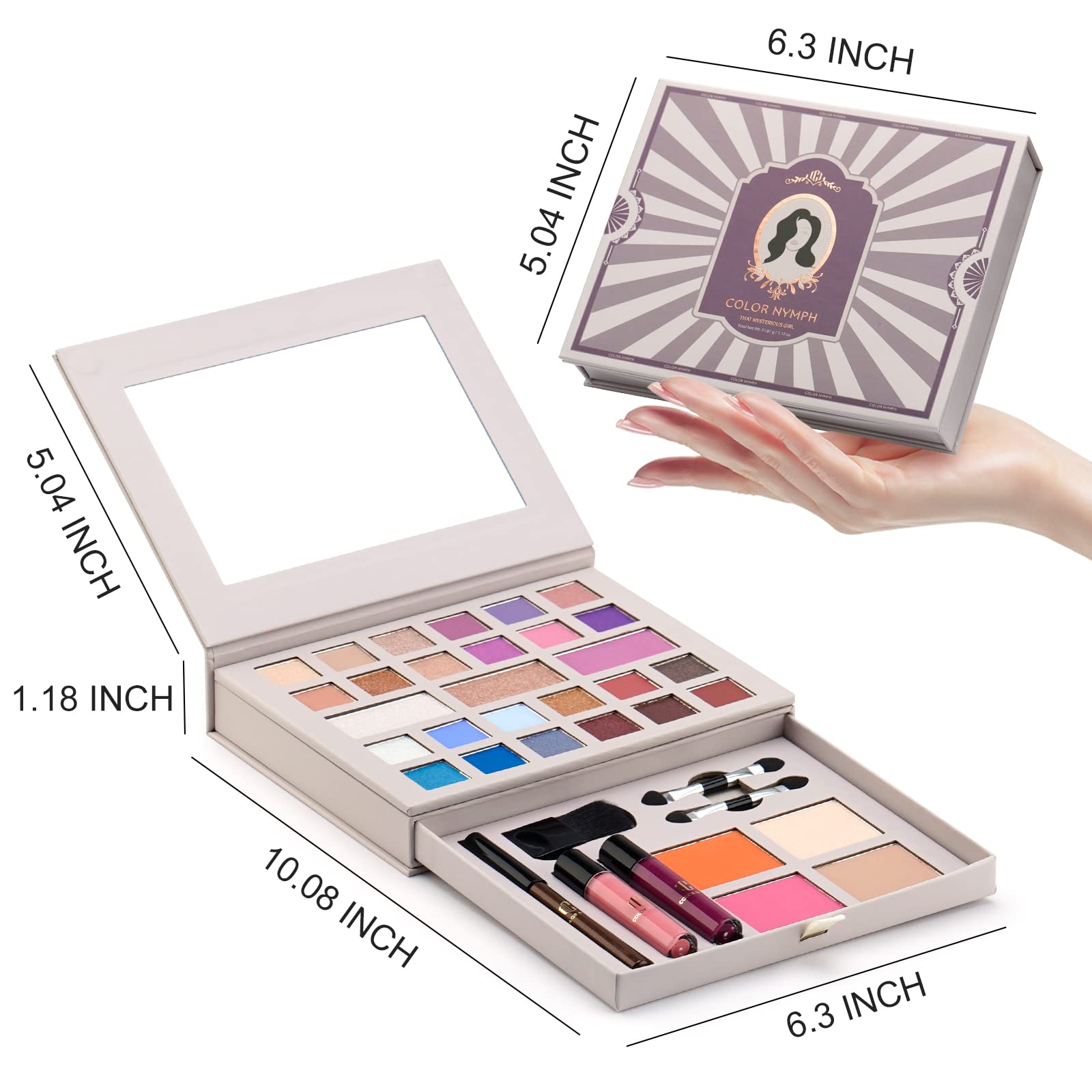 Color Nymph 2-highlighters add natural glow and dimension.