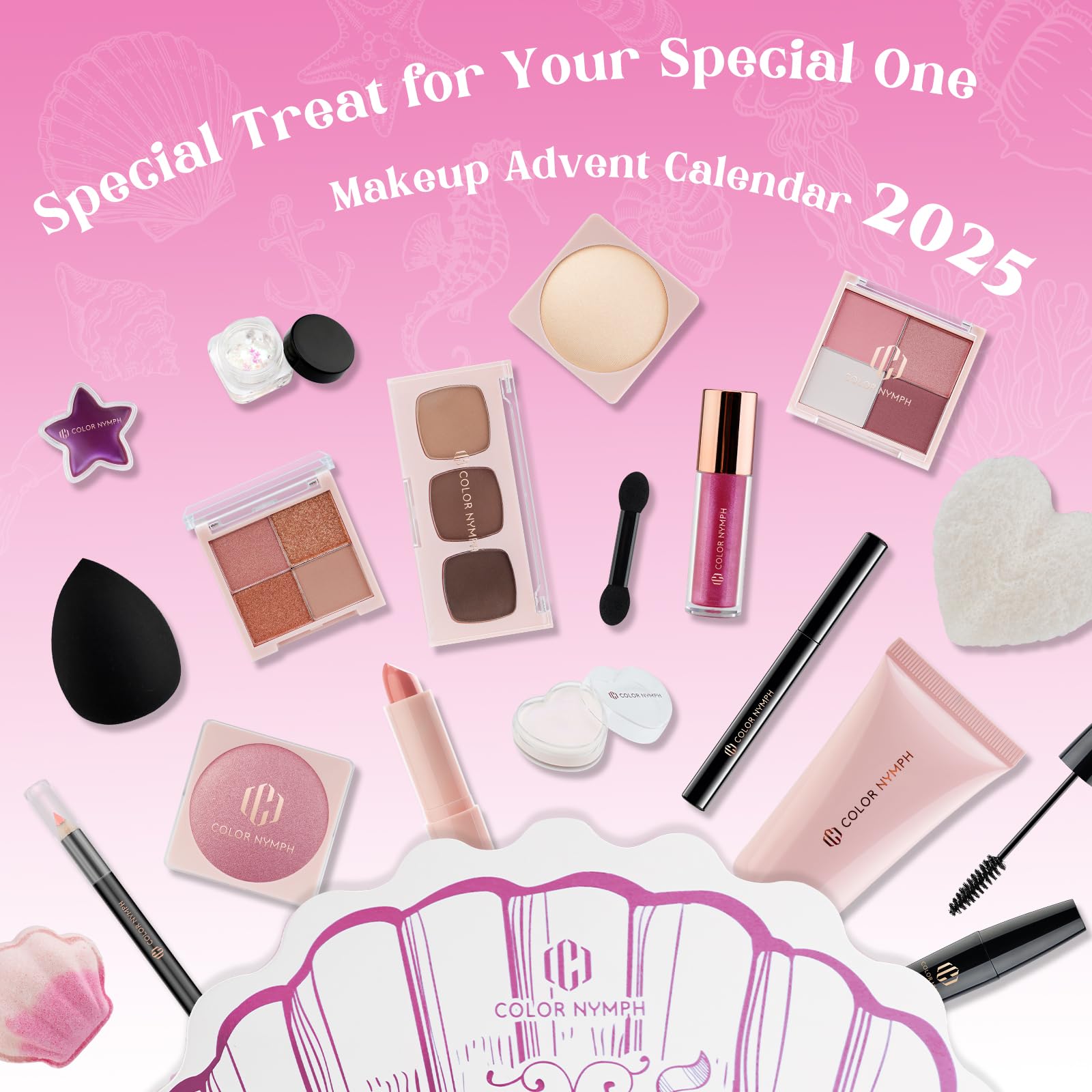 Color Nymph makeup kit displays 24 items for a daily surprise routine.