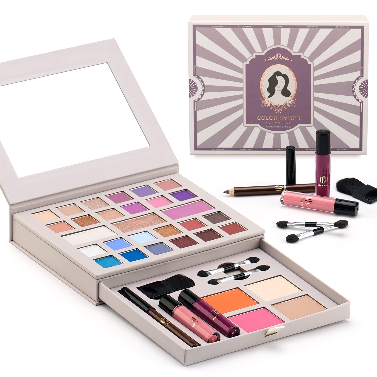 Color Nymph 24-shadow palette for versatile day-to-night looks and shimmer.