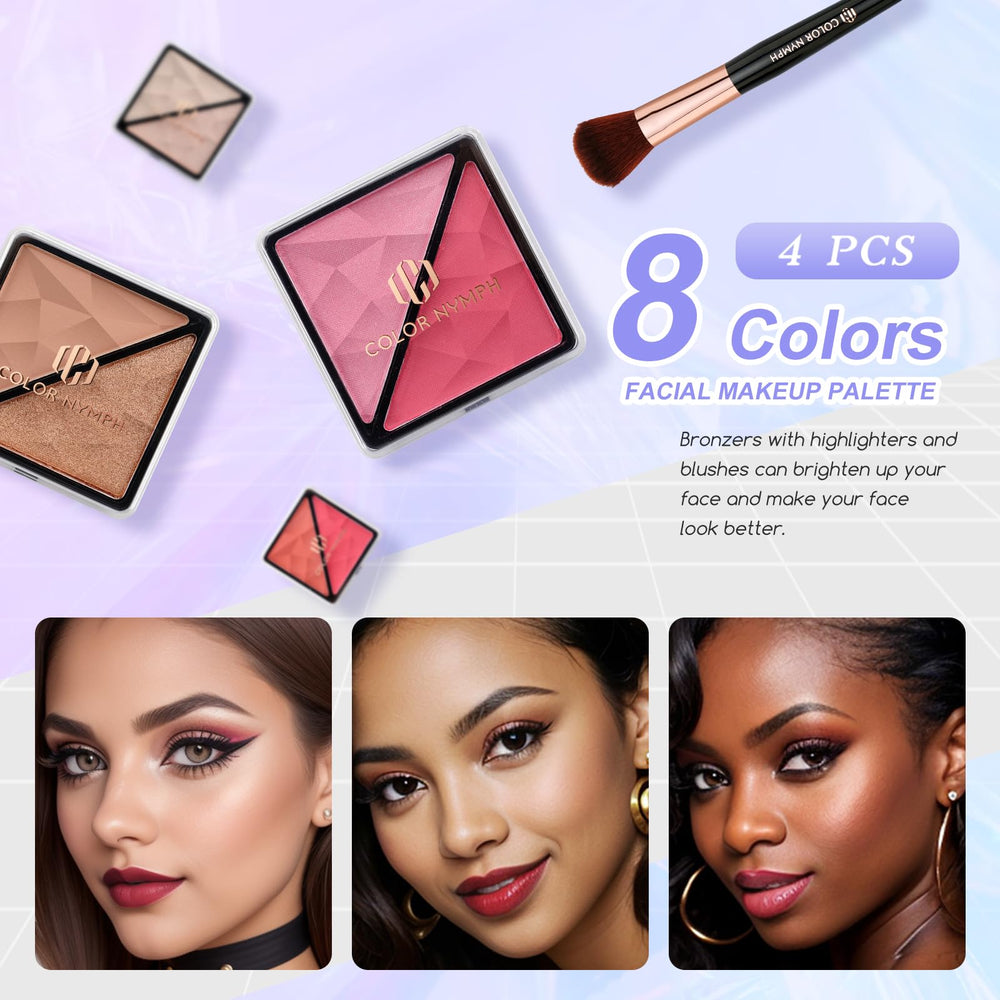 Color Nymph contour powder to define features softly.