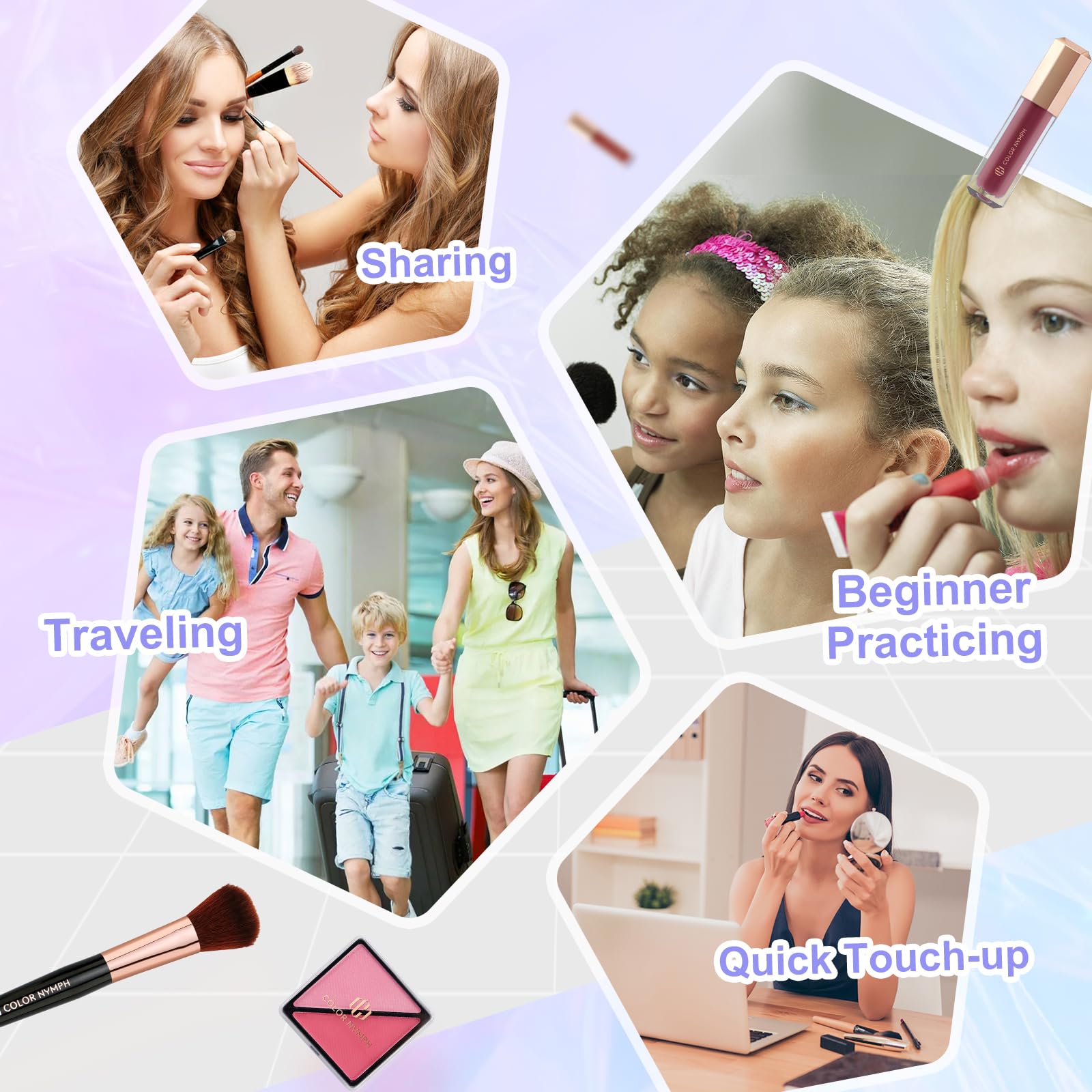 Color Nymph lipstick colors for bold or subtle finishes.