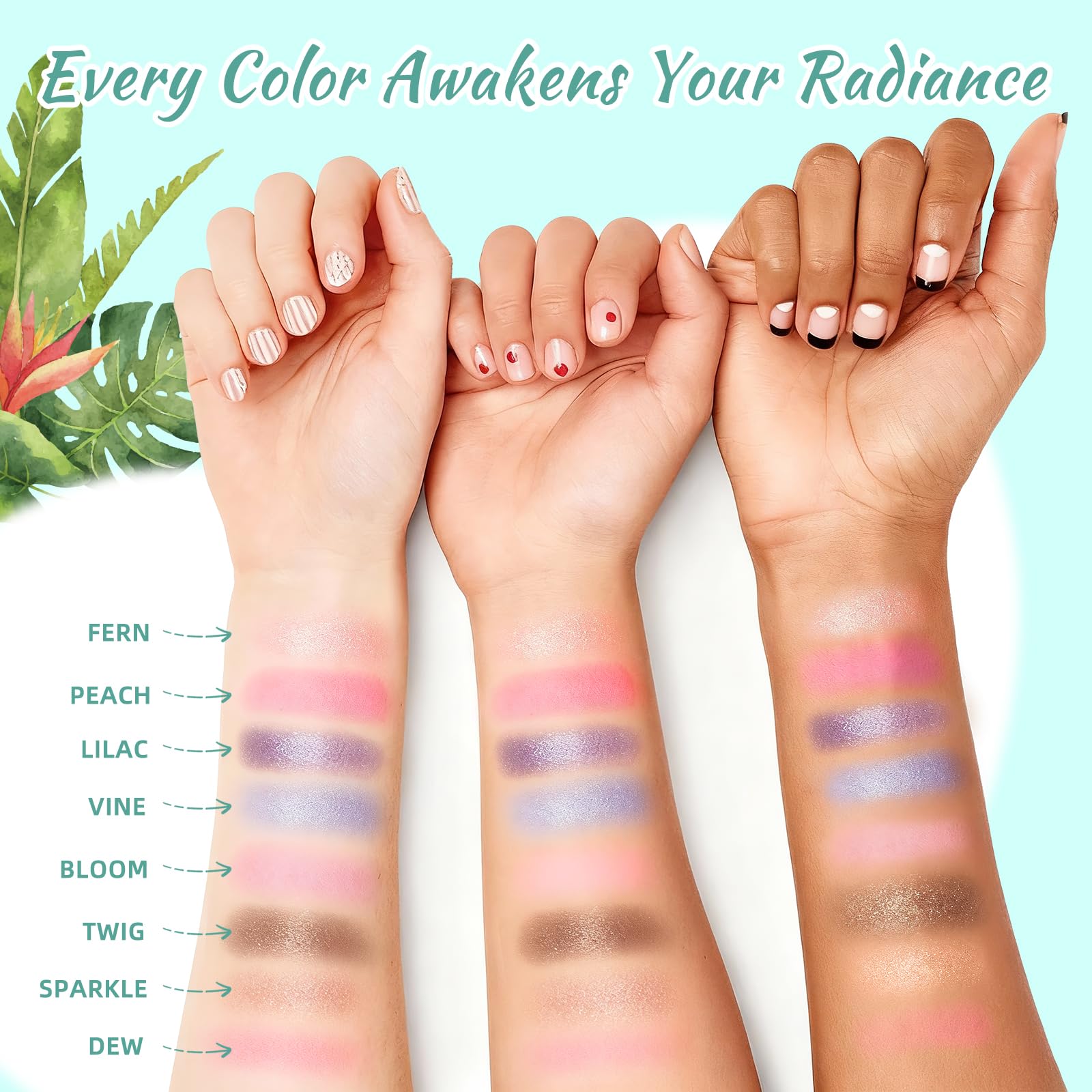 Color Nymph skin swatches demonstrate teen-friendly, buildable color.