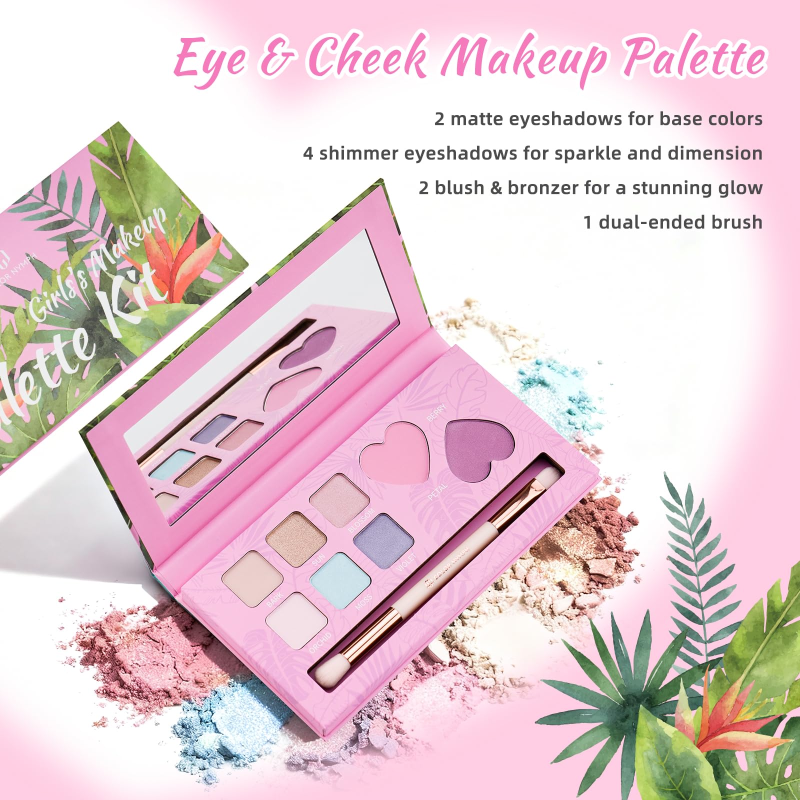 Color Nymph palette shows two matte eyeshadows ideal for soft base looks for beginners.