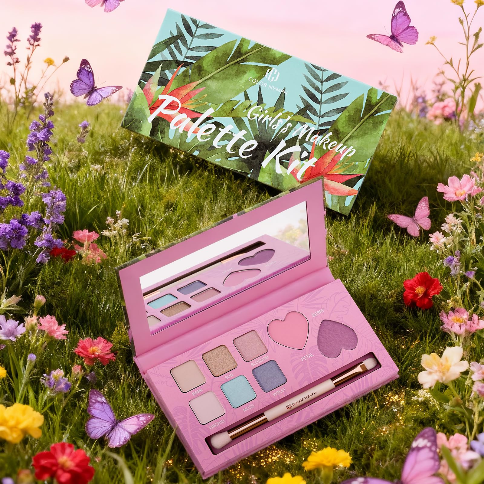 Color Nymph palette offers easy application and removal with water and mild soap.