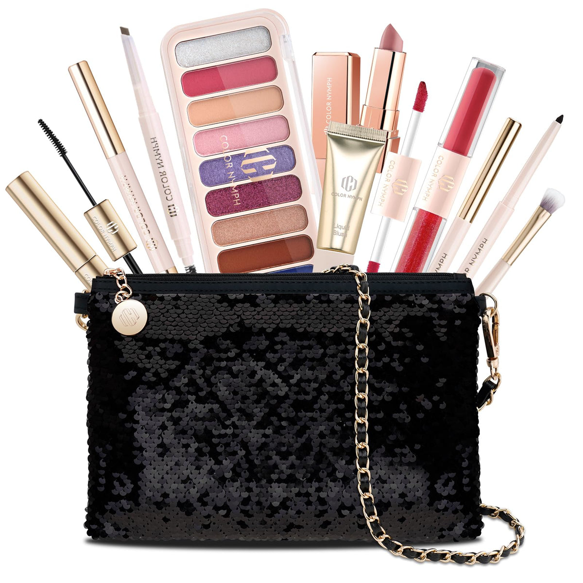 Color Nymph sequin makeup bag for teen touch-ups and storage.