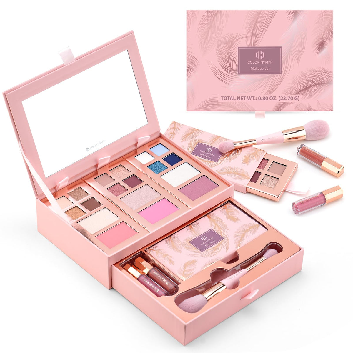 Color Nymph palette with built-in mirror for on-the-go touch-ups