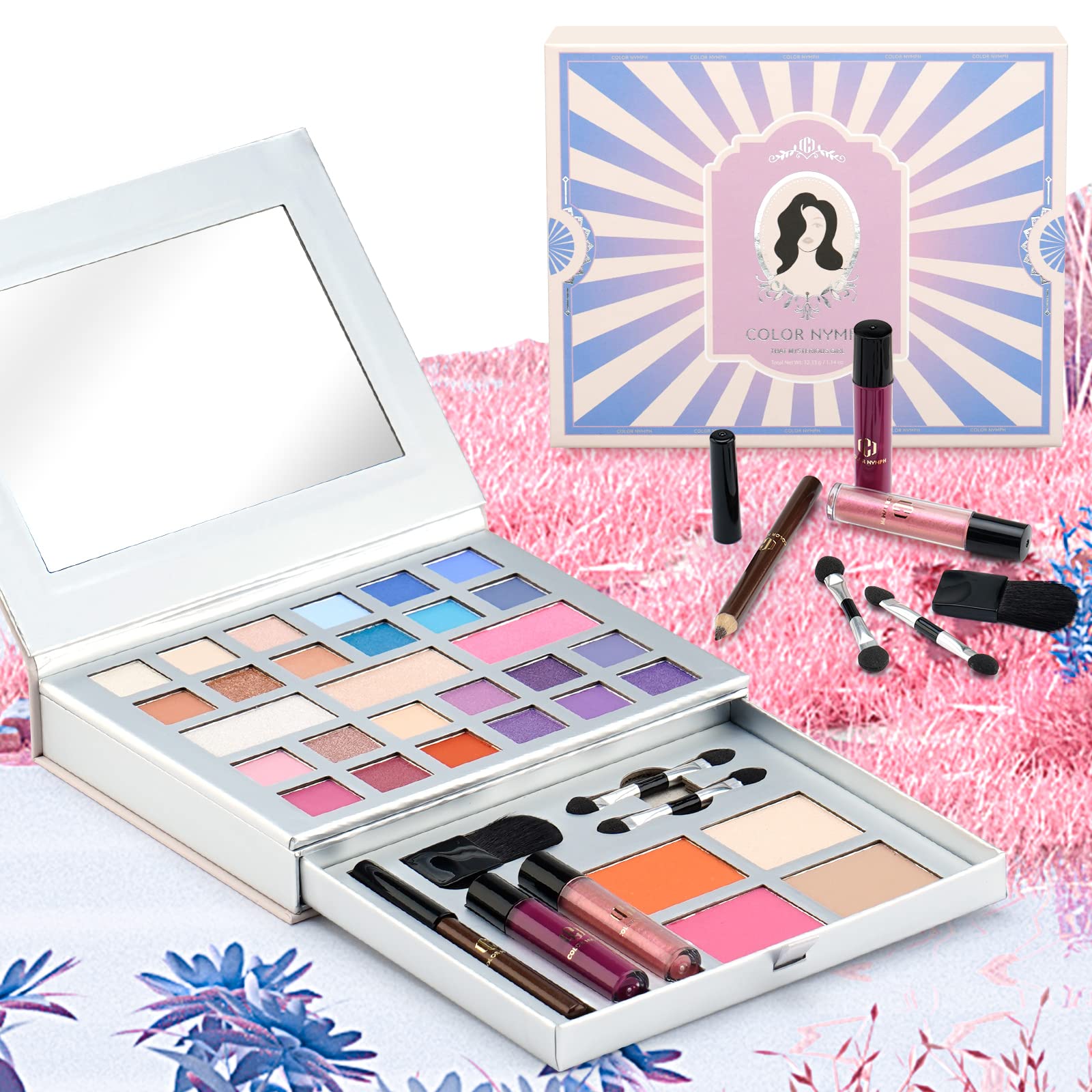 Color Nymph 24-color eyeshadow palette for versatile looks.