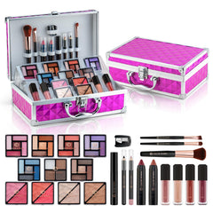 Color Nymph train case with makeup neatly organized for teens.