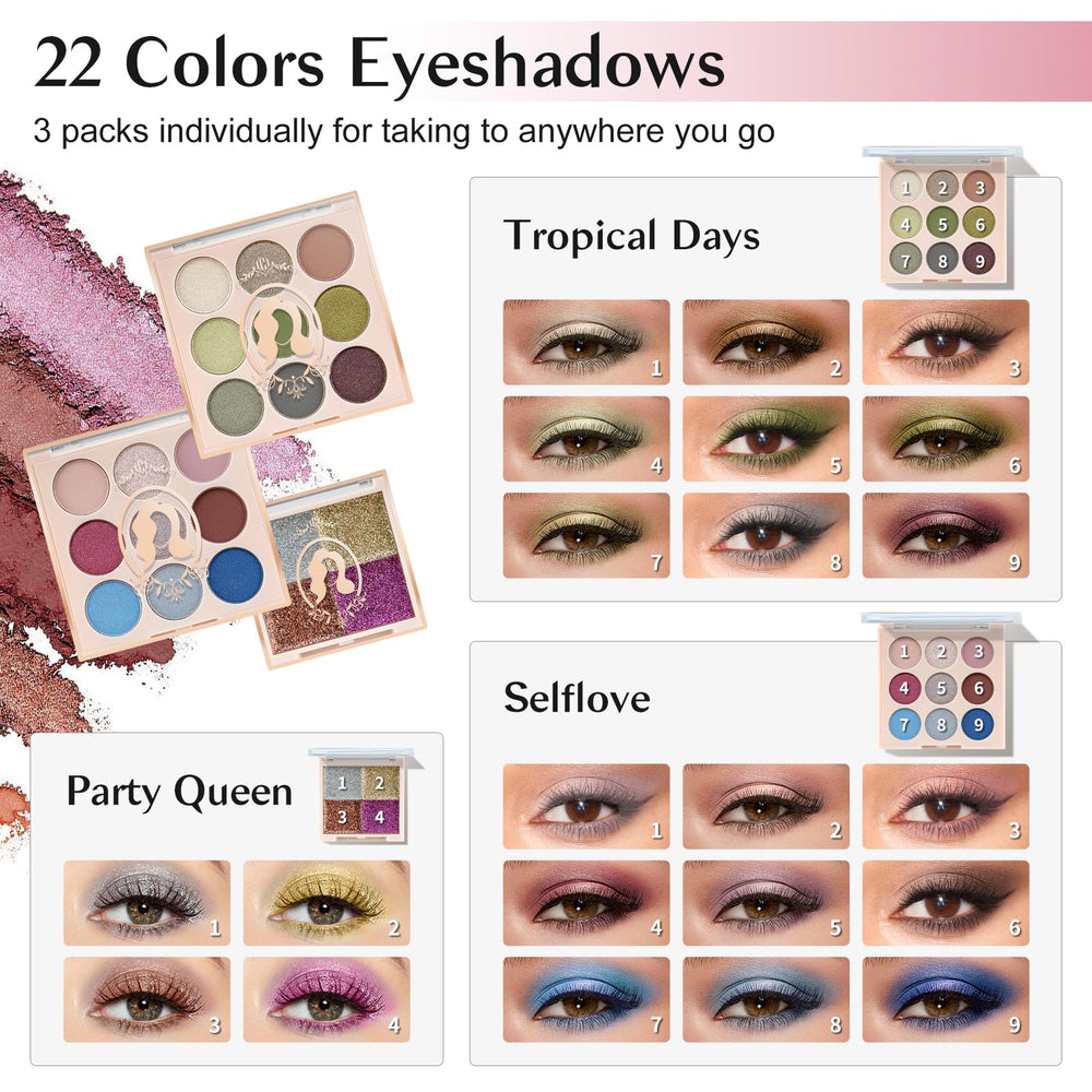 Color Nymph two-color highlighter palette creates subtle radiance.