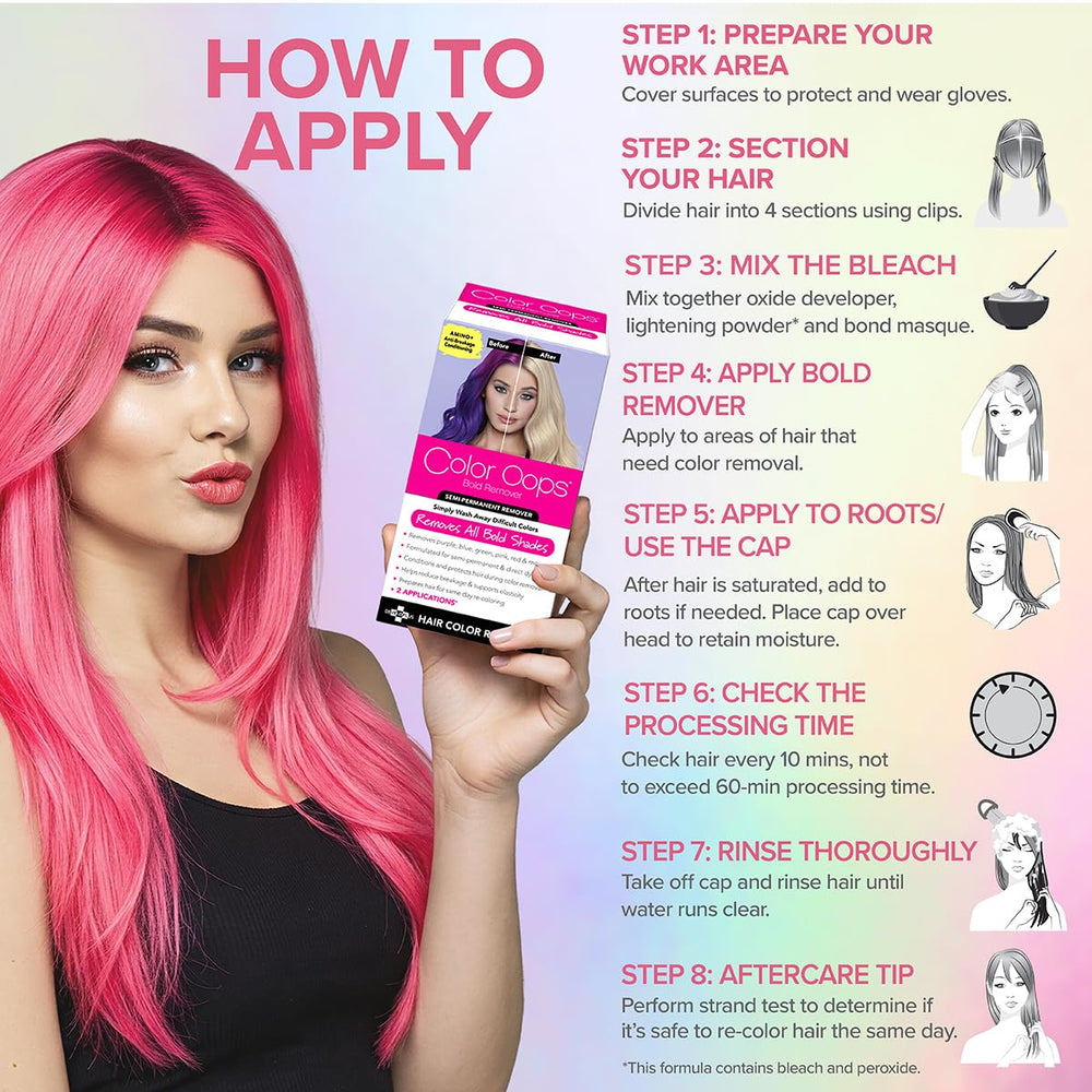 Soft hair texture after using Color Oops Bold Remover with reduced damage.