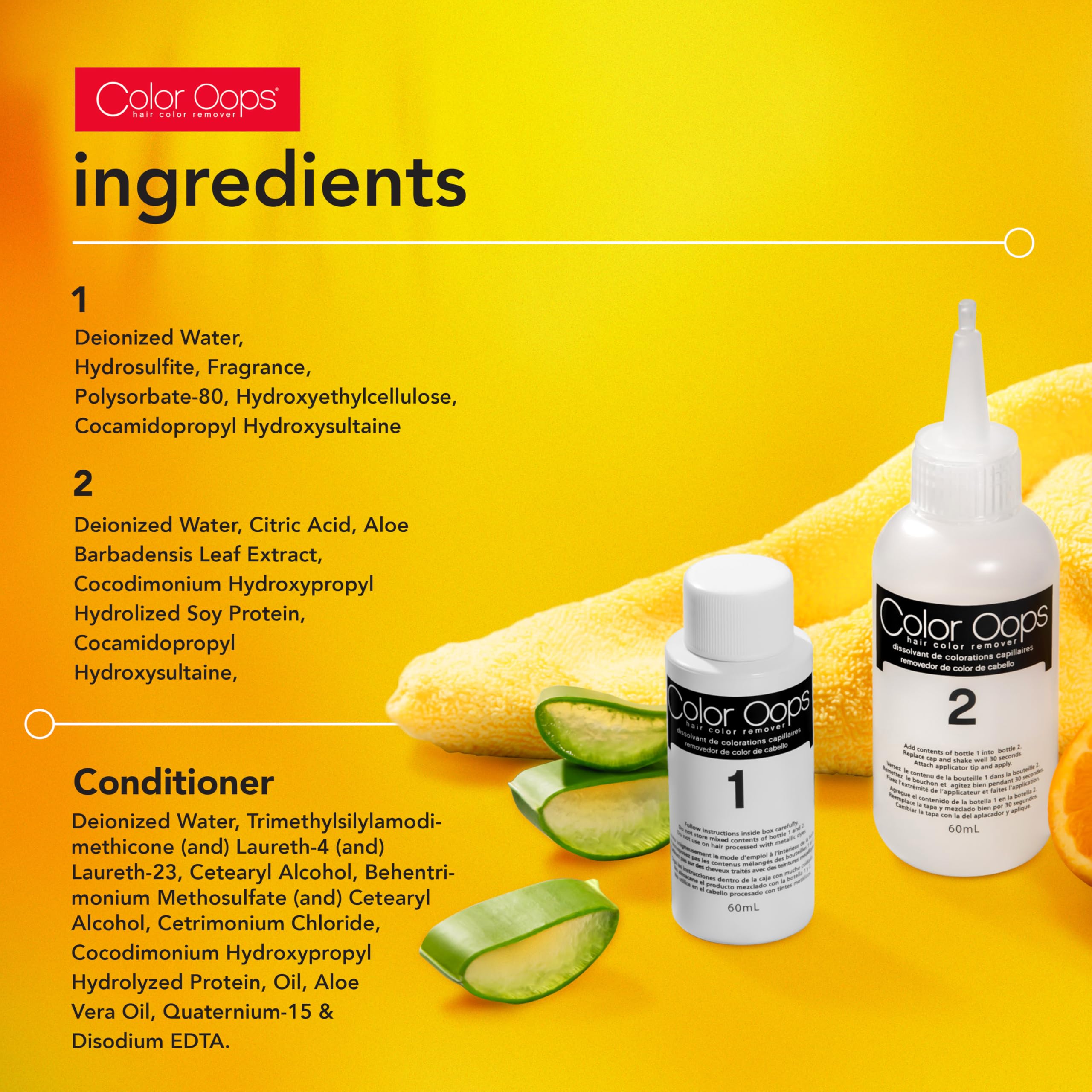 Color Oops reconstructor conditioner jar highlighting nourishment during color removal.