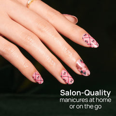 Color Street Baking Season close-up shows gingerbread men glitter design for a festive manicure.