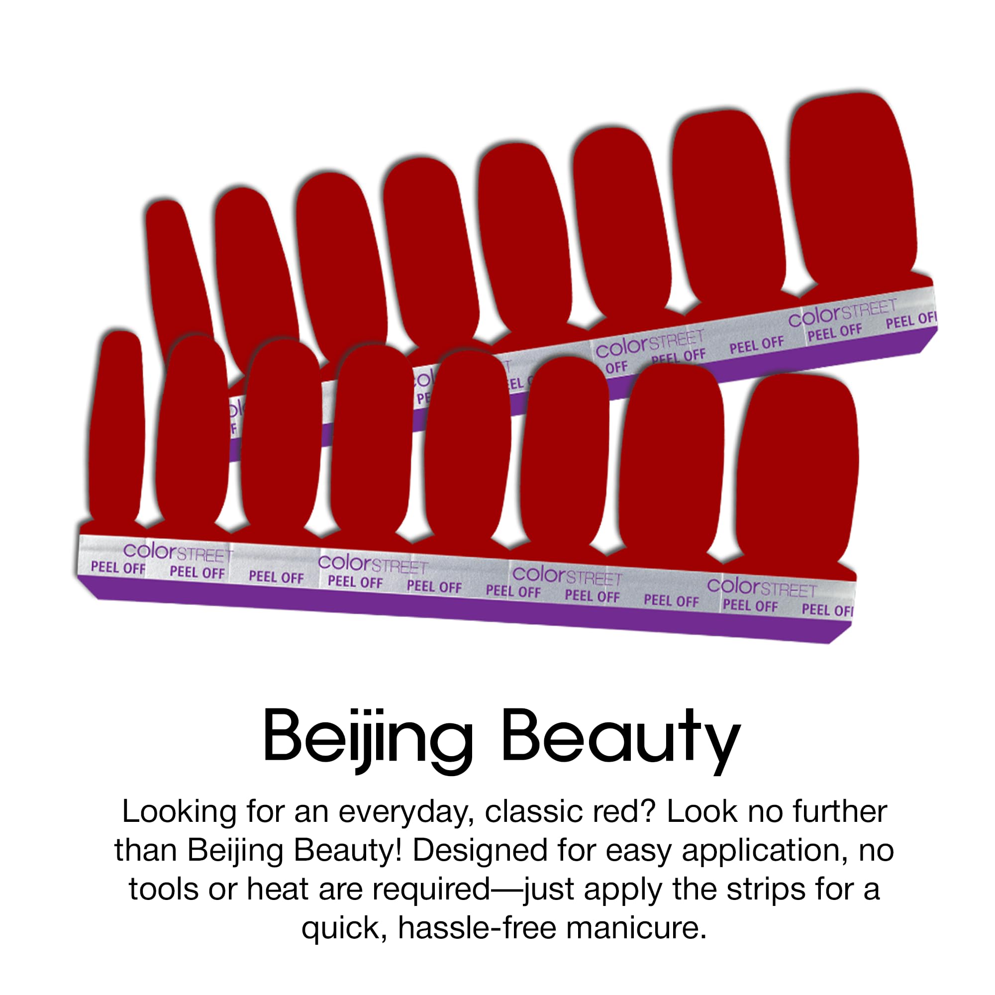 Beijing Beauty application demo with easy peel-and-apply process.