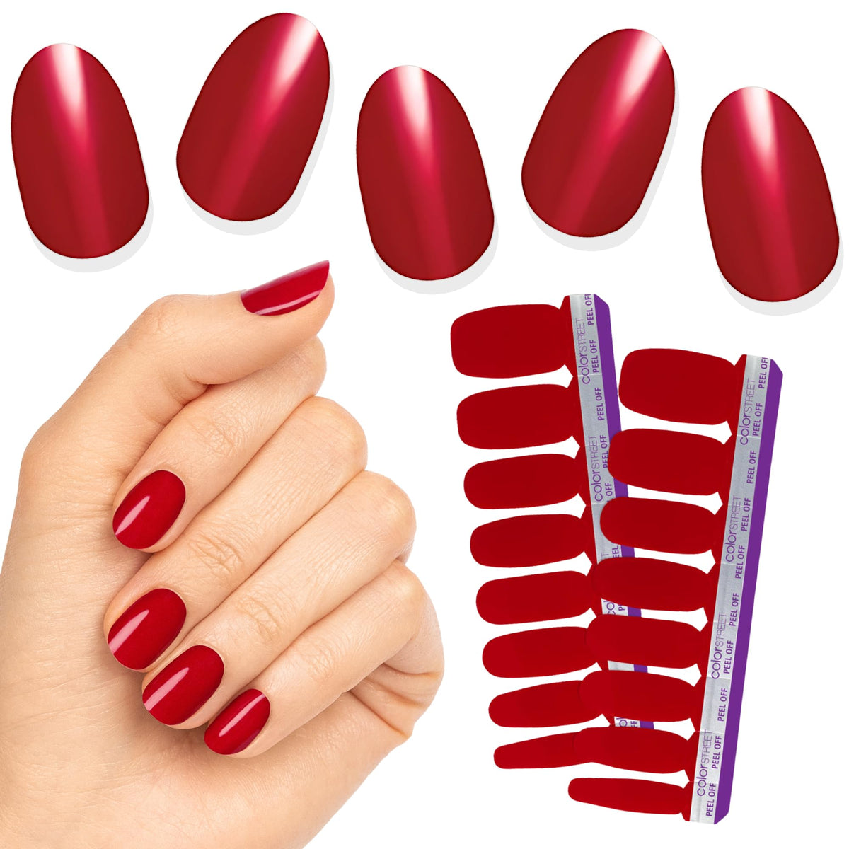 Color Street Beijing Beauty Nail Strips pack view showing quick, salon-ready color.