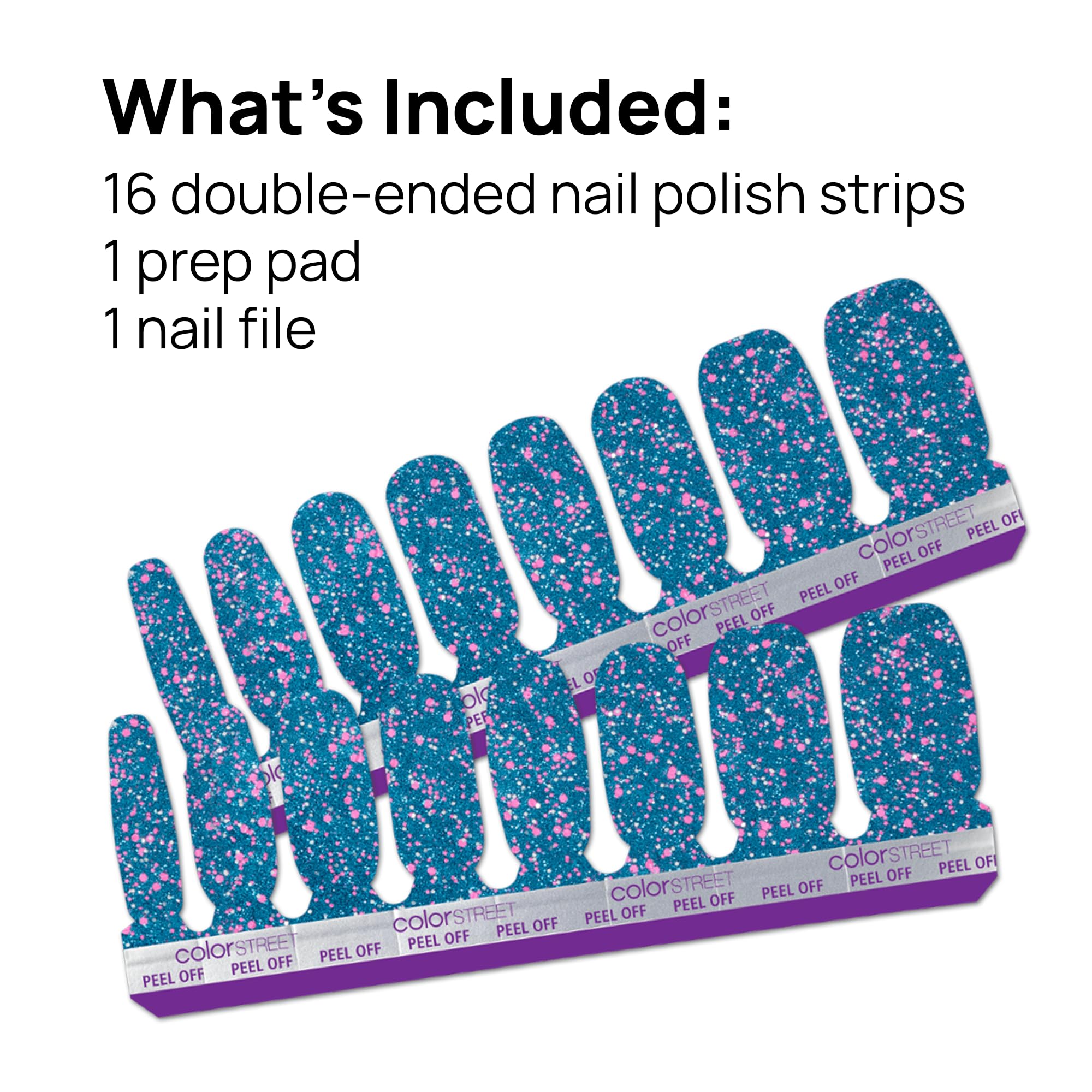 Color Street Frosty Nights complete nail care pack with everything you need.