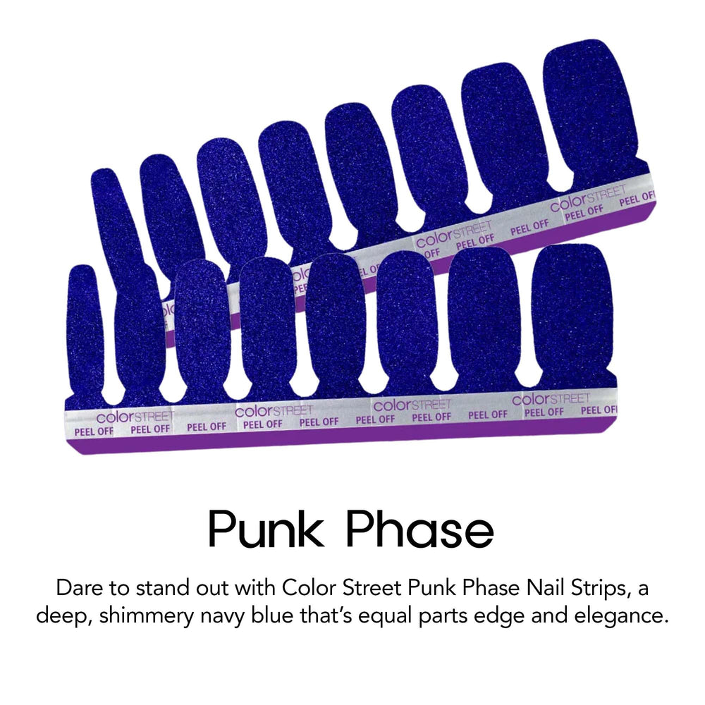 Color Street Punk Phase Shimmer clear overlay on nails enables easy layering