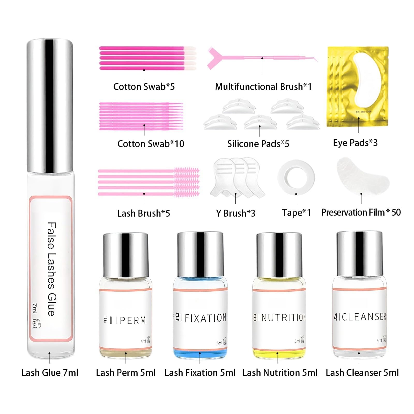COLORCODE Lash Lift Kit tools laid out for precise at-home use.
