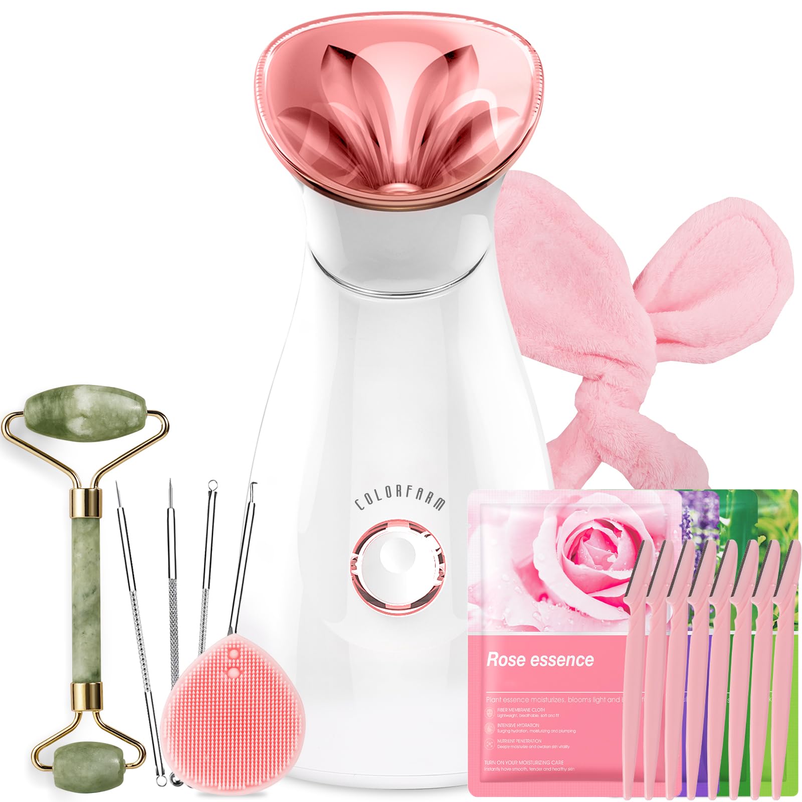 Colorfarm facial steamer in rose gold for deeper cleansing and hydration