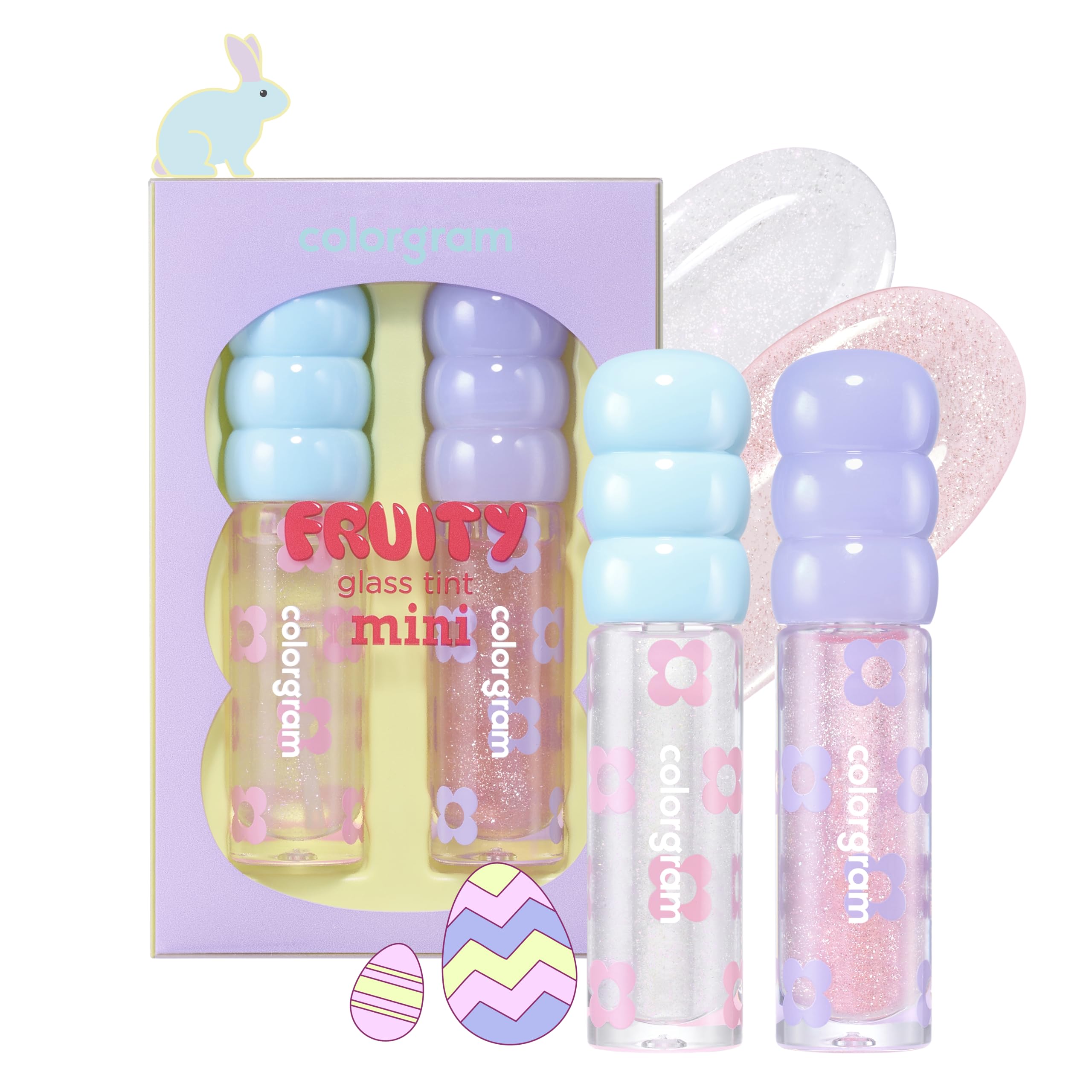 COLORGRAM Fruity Glass Tint Mini Set 01 packaging showing dual gloss for chic look