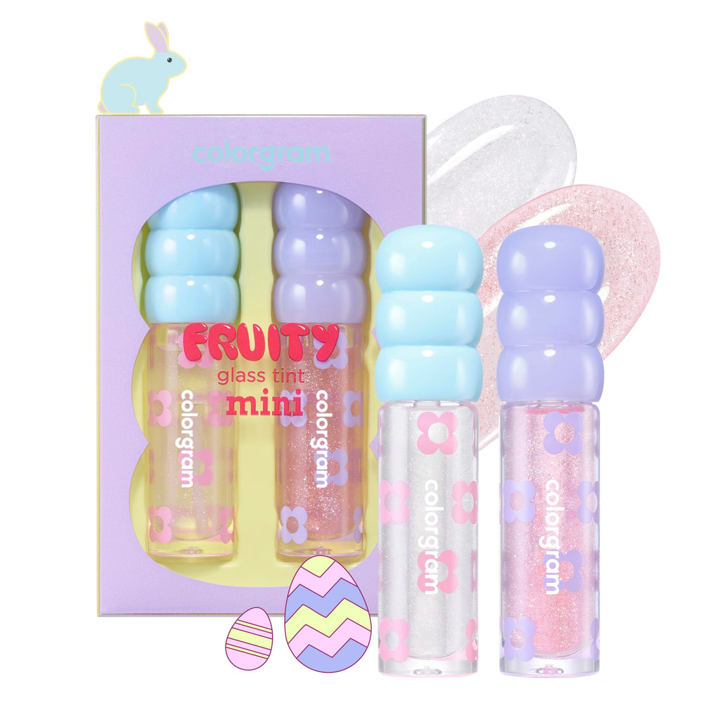 COLORGRAM Fruity Glass Tint Mini Set 01 packaging showing dual gloss for chic look