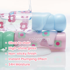 Colorgram Fruity Glass Tint Mini Set 03 pink tint with subtle shimmer.