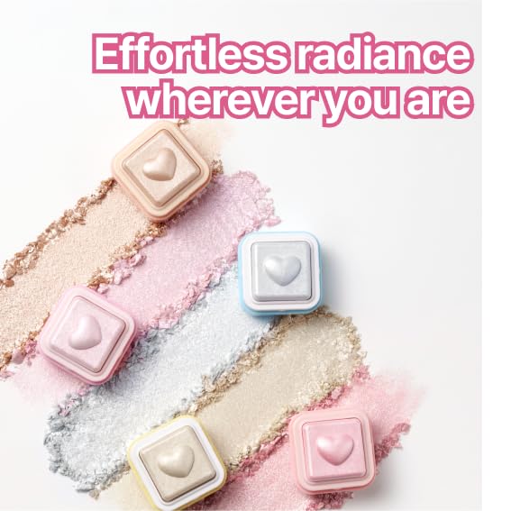 COLORGRAM Milk Bling Heartlighter 01 Peach Heart builds dimensional glow without heaviness.