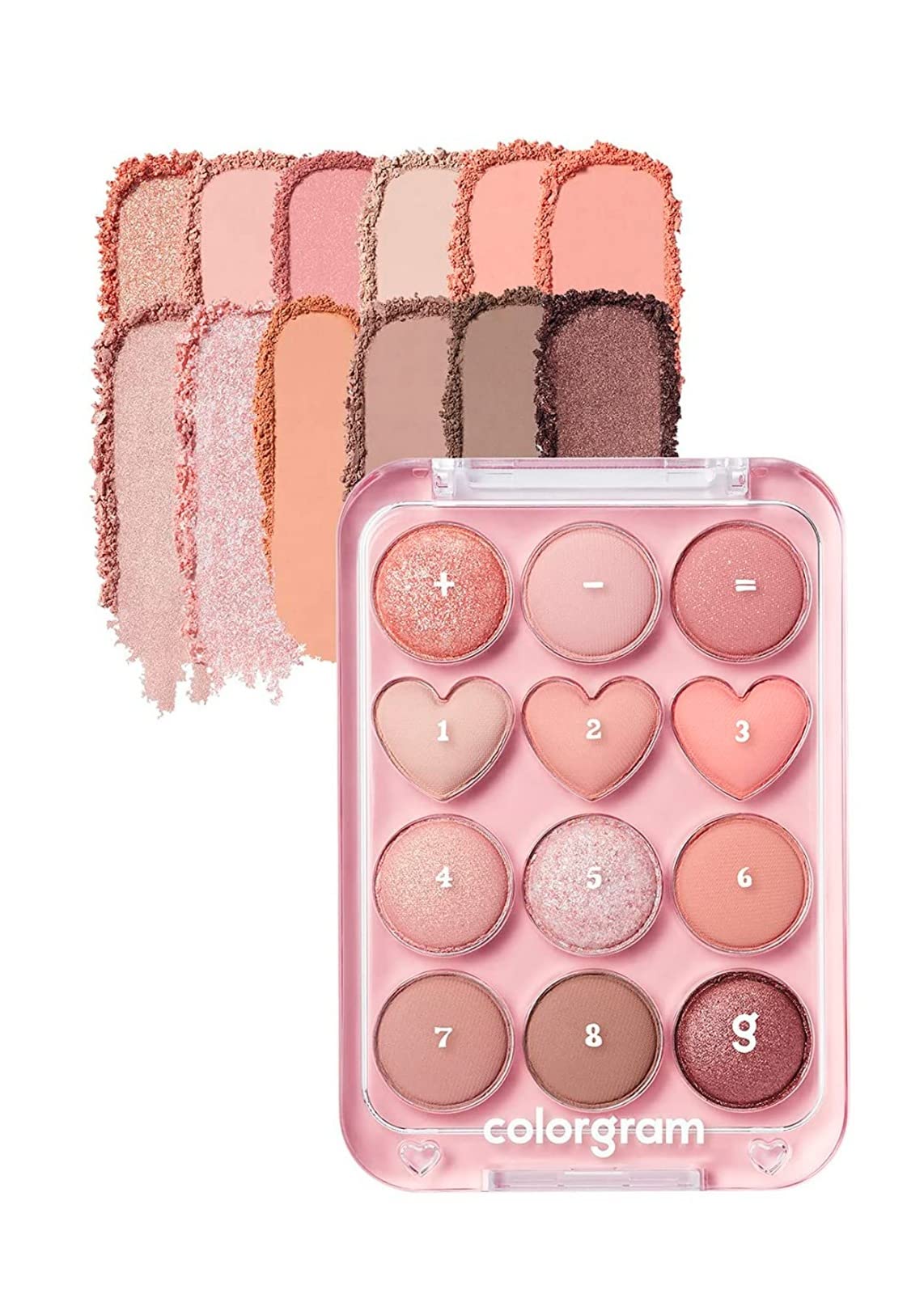 COLORGRAM Pin Point Eye Palette 01 Peach+Coral, peach and coral hues for everyday looks.