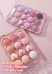 COLORGRAM Pin Point Eyeshadow Palette matte glitter shimmer pack for versatile looks.