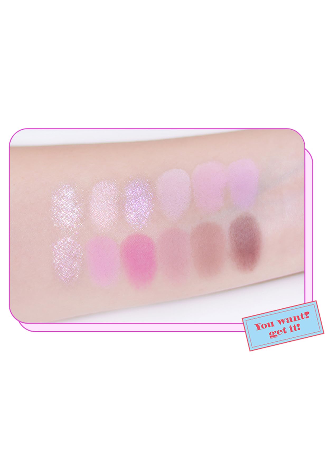COLORGRAM Pin Point Eyeshadow Palette 03 Pink+Lavender glitter shade for sparkle accents.