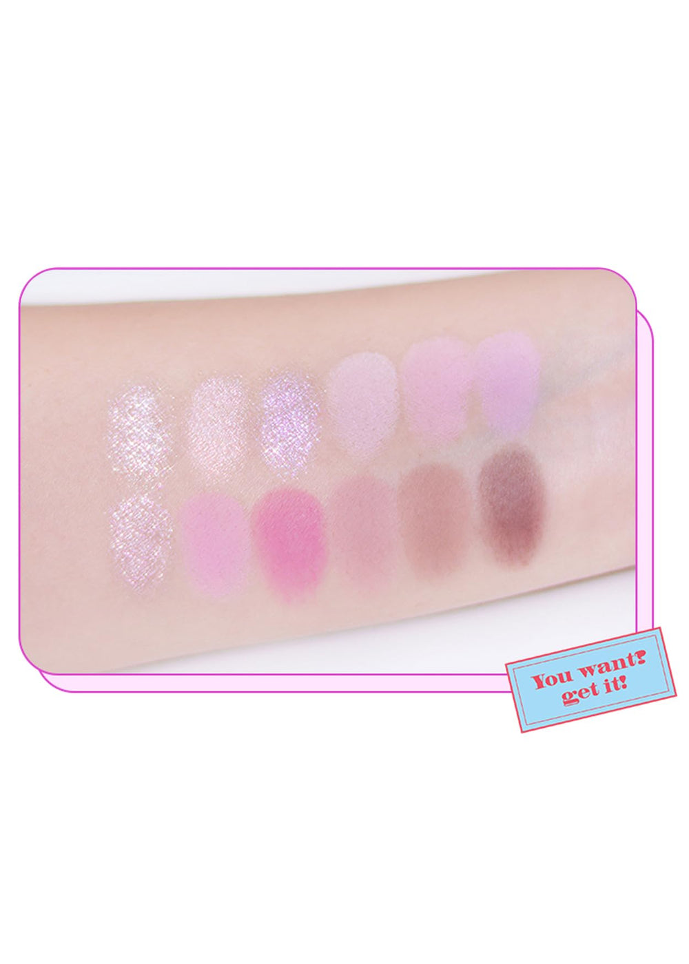 COLORGRAM Pin Point Eyeshadow Palette 03 Pink+Lavender glitter shade for sparkle accents.