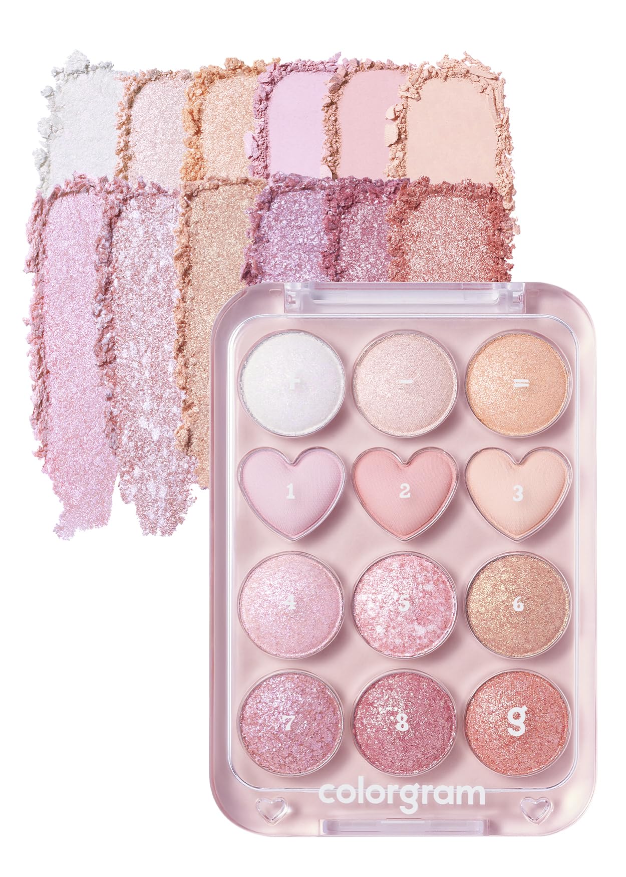 COLORGRAM Pin Point Eyeshadow Palette open compact with versatile daily shades.