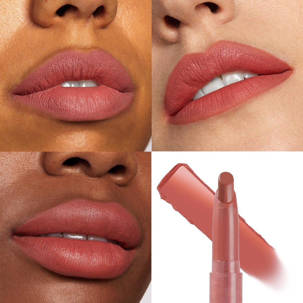 ColourPop Lippie Stix Brink applicator demonstrates easy, precise application for defined lips.