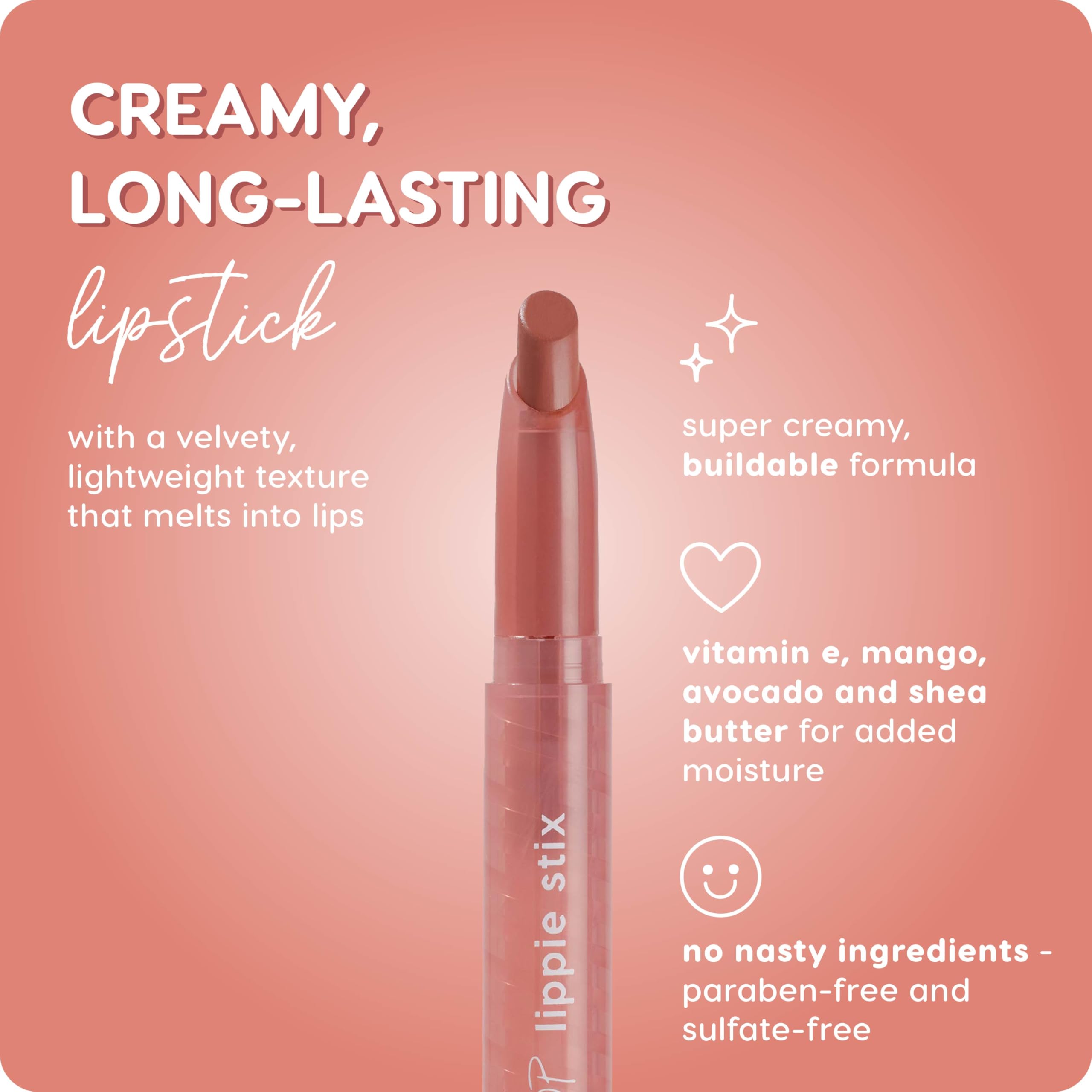 ColourPop Lippie Stix Brink matte finish emphasizes pigment-rich color and vitamin E moisture.