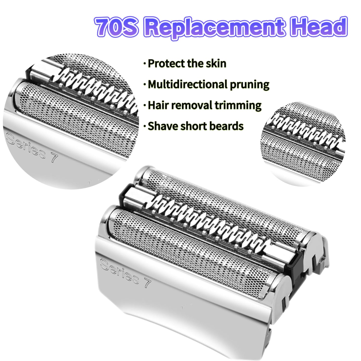 Colorski Series 7 70S replacement head for Braun 720cc models enhances blade contact