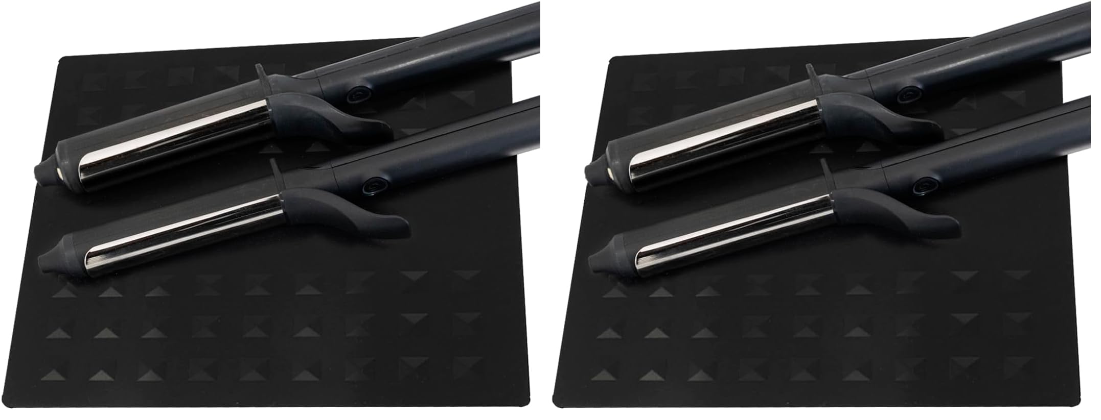 Colortrak heat-resistant styling station mat side view protects countertops from hot tools.