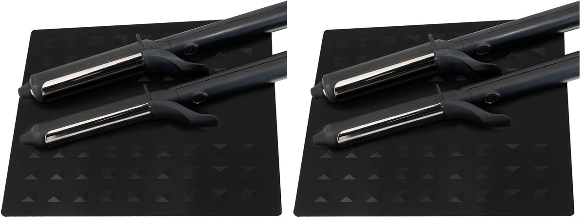 Colortrak heat-resistant styling station mat side view protects countertops from hot tools.