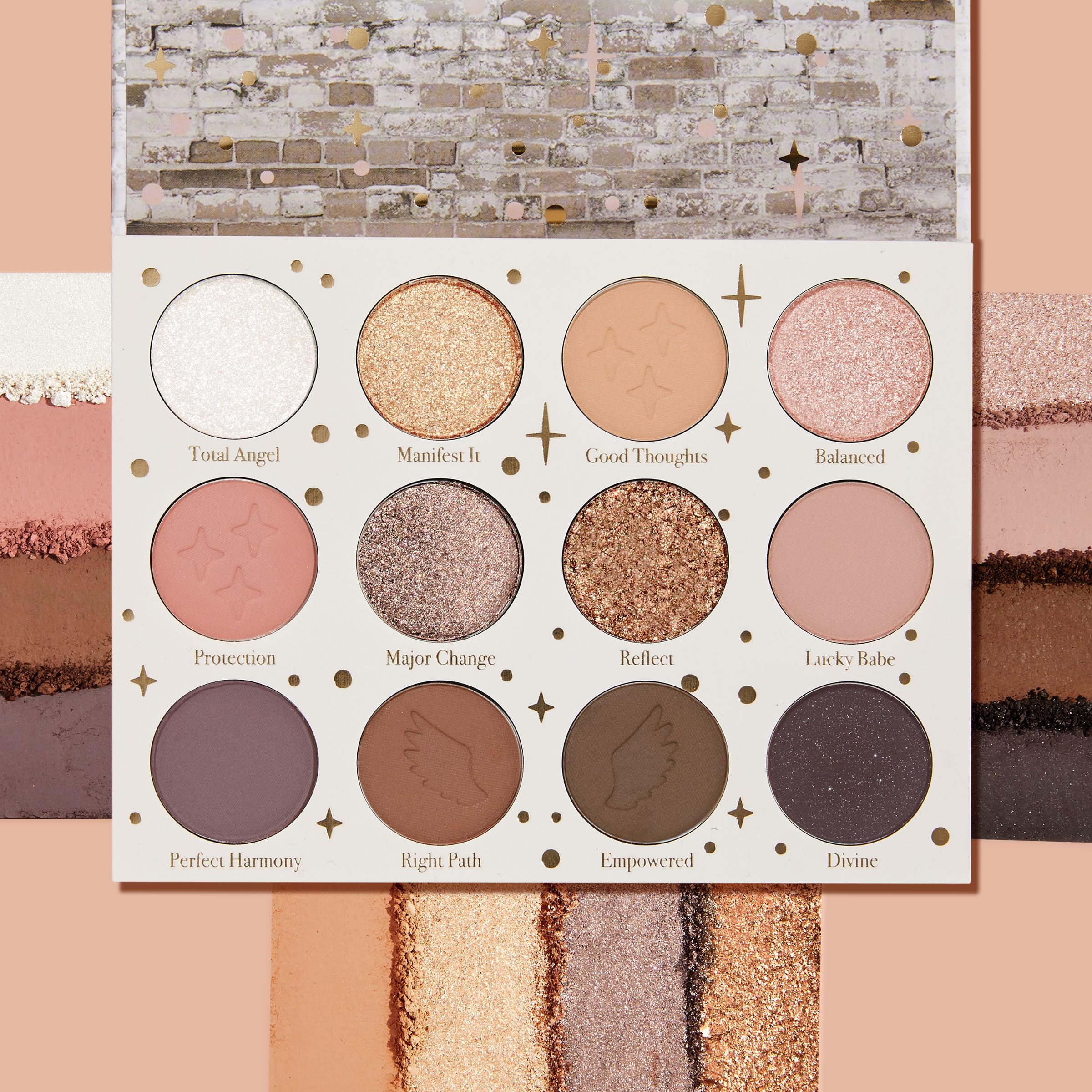ColourPop 11:11 palette open pan view shows blendable matte and metallic shades.