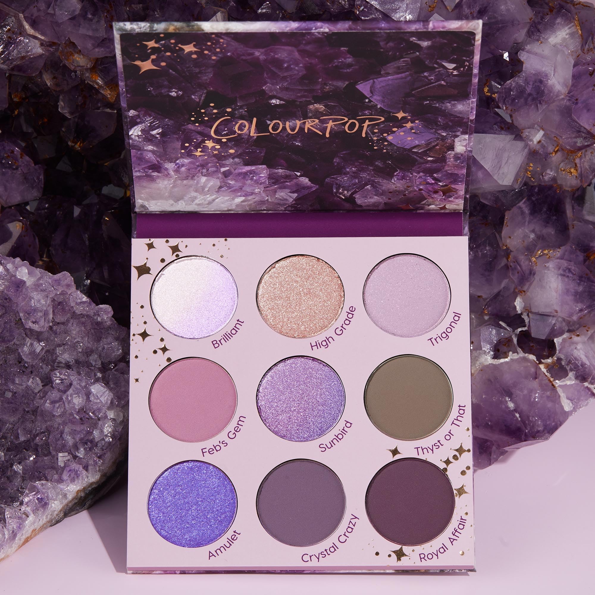 ColourPop All Amethyst application tips guide precise placement with brushes