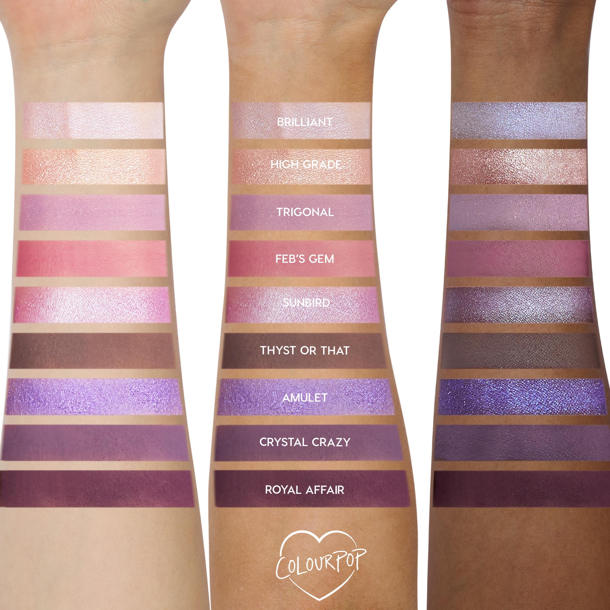 ColourPop All Amethyst duo chrome shades create multidimensional color on lids