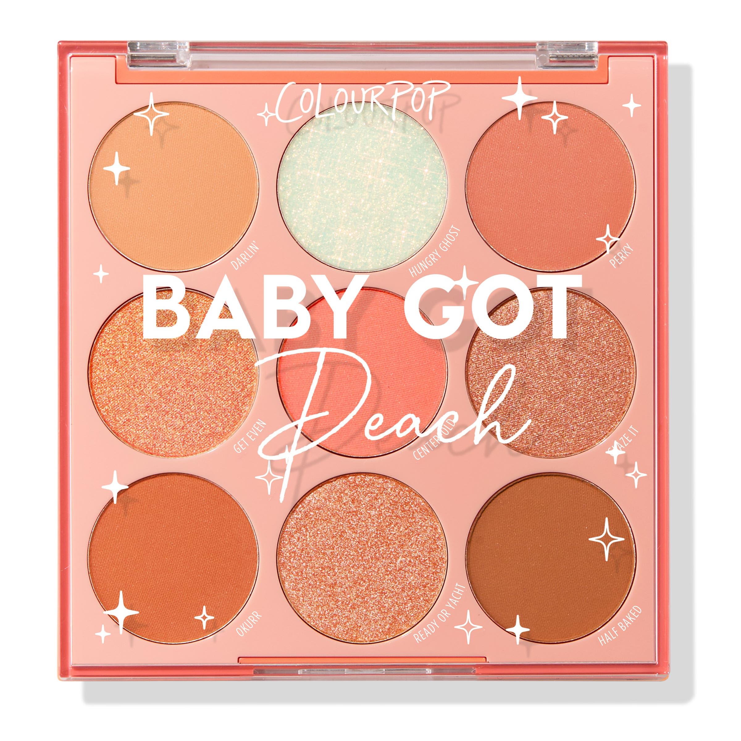 ColourPop Baby Got Peach palette open-compact for vibrant peach tones and versatile looks.