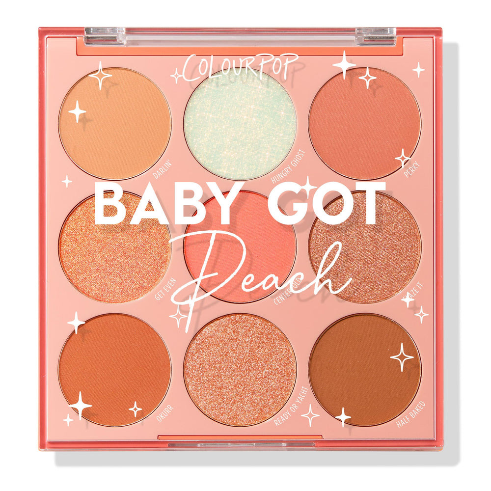 ColourPop Baby Got Peach palette open-compact for vibrant peach tones and versatile looks.