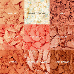 ColourPop Baby Got Peach shades swatch row for quick, everyday wear.