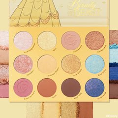 ColourPop Beauty and the Beast palette pan close-up highlights rich metallic and matte finishes