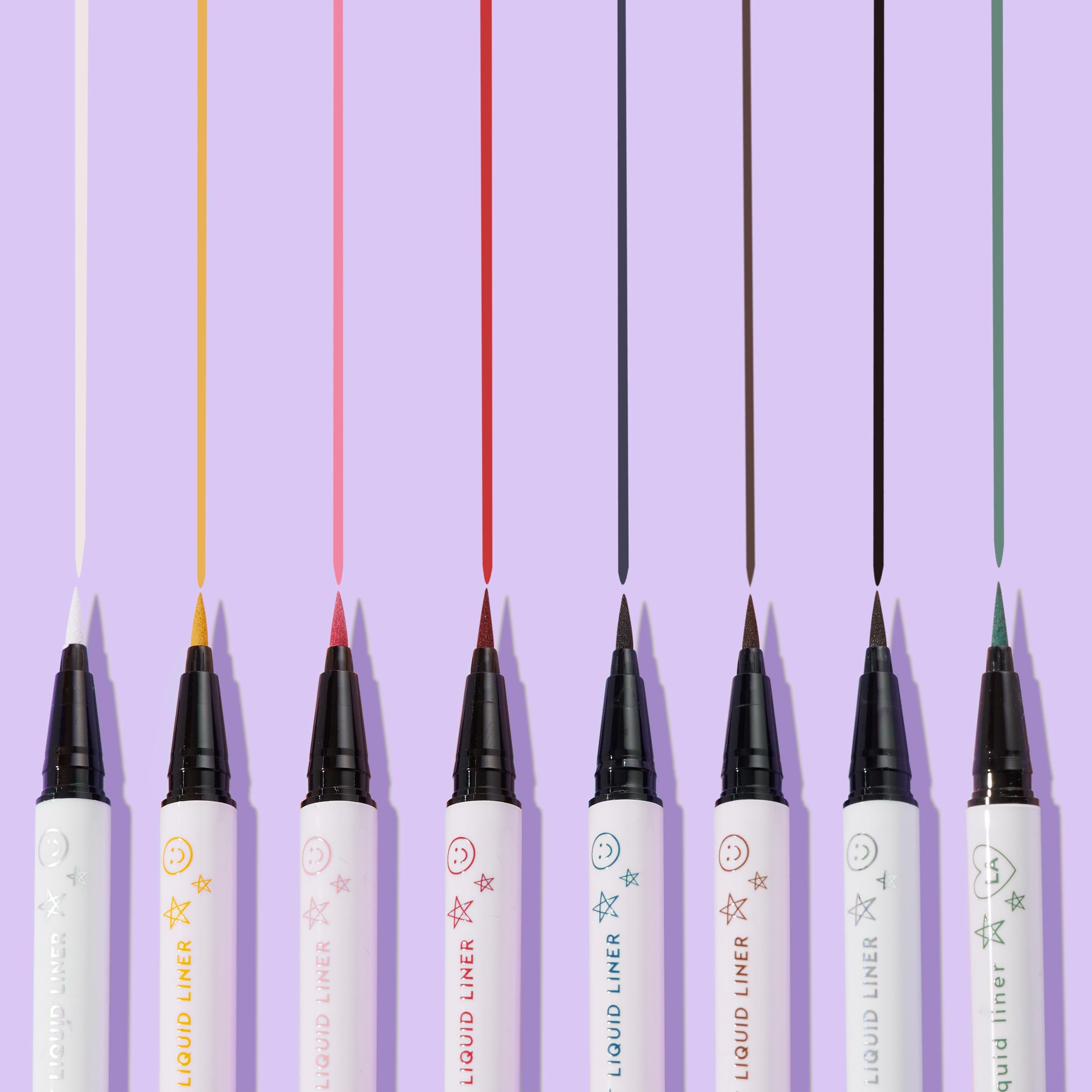Close-up of ColourPop BFF Liquid Liner transfer-resistant finish example.