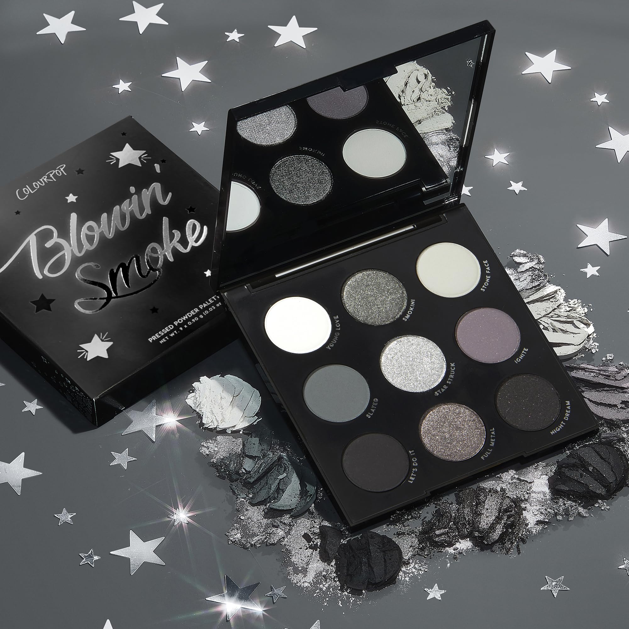 Travel-ready ColourPop Blowin' Smoke in a compact case for on-the-go glam.