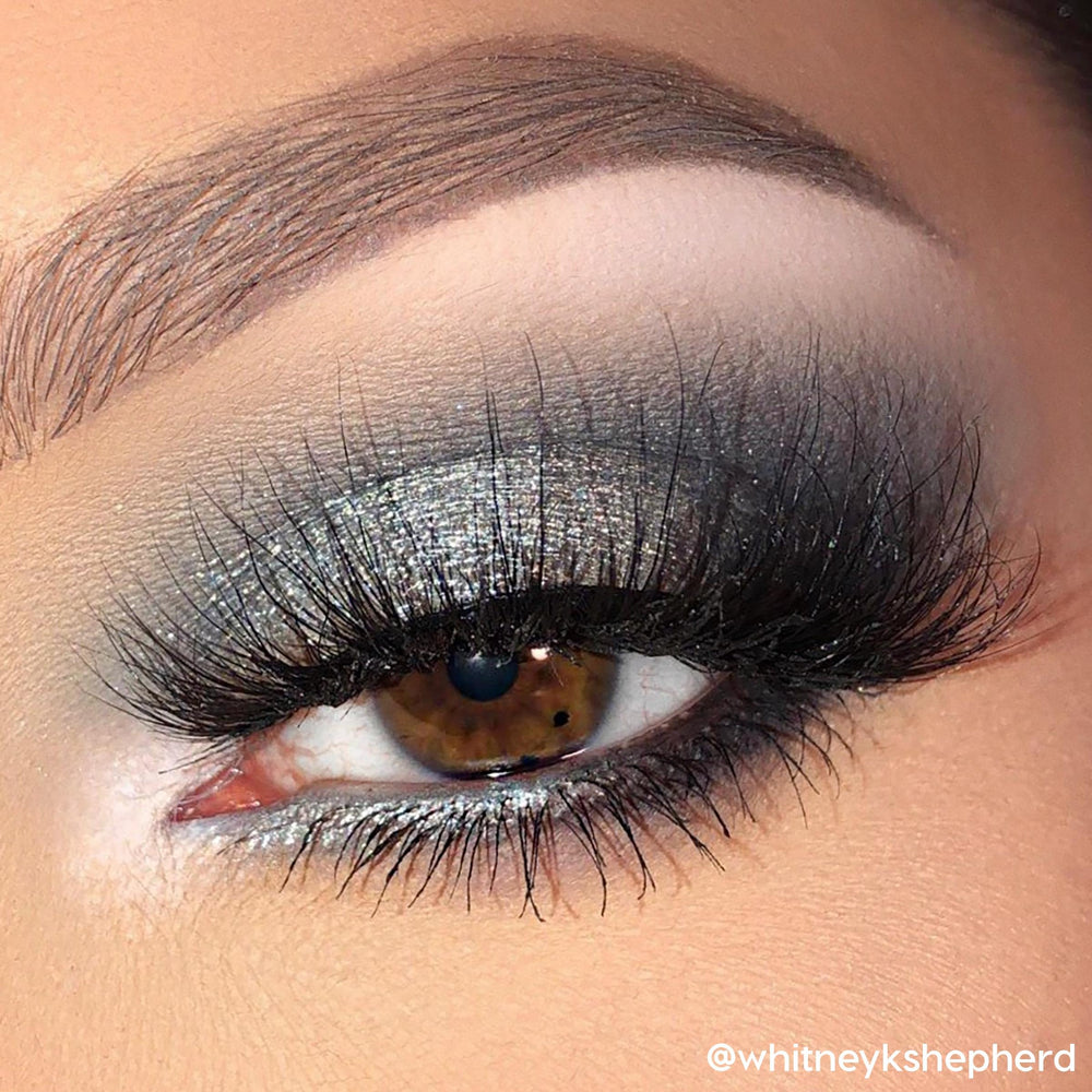 Evening smokey eye impression with ColourPop Blowin' Smoke metallic shades.