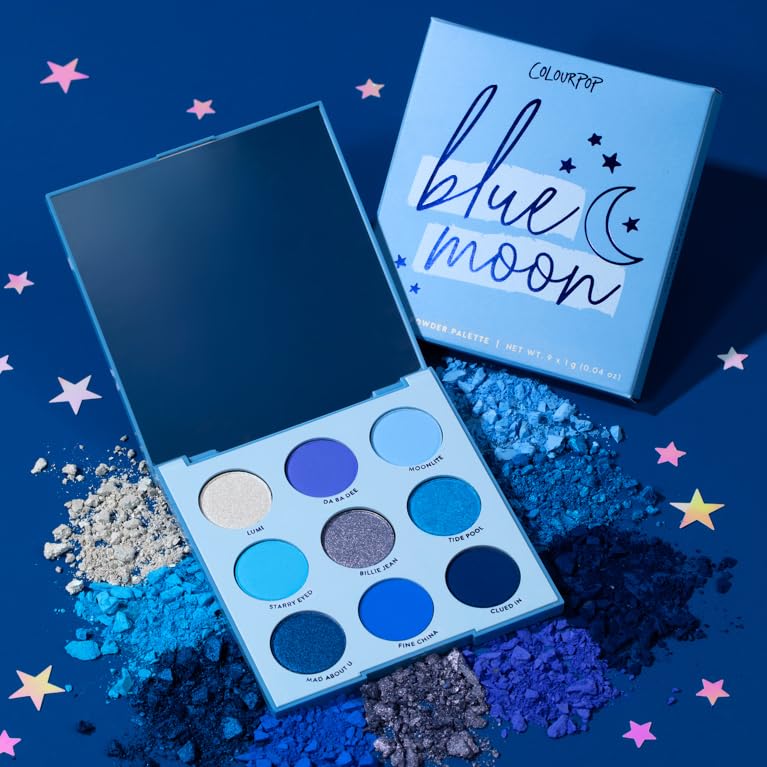 ColourPop Blue Moon eye look inspired by confident blue tones for day or night.